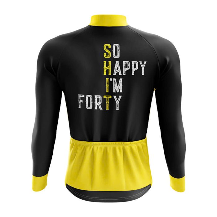 So Happy I’m 40 Long Sleeve Cycling Jersey - Image 2