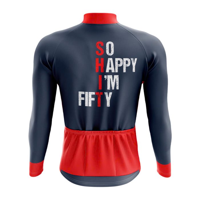 So Happy I’m 50 Long Sleeve Cycling Jersey - Image 2