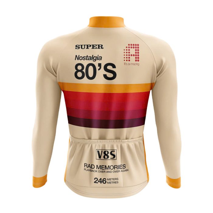 80s Nostalgia Long Sleeve Cycling Jersey - Image 2