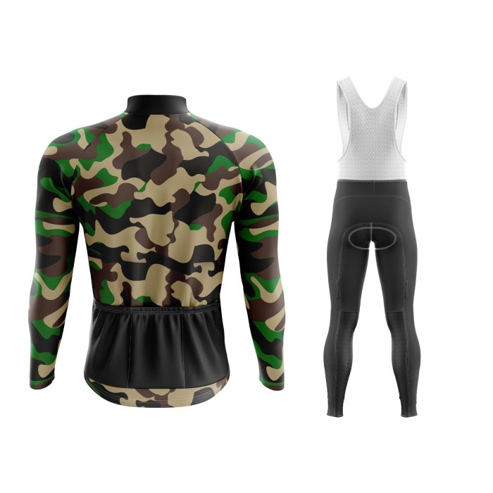 Army Camouflage Long Sleeve Winter Cycling Kit - Image 2