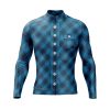 Black & Blue Lumberjack Long Sleeve Cycling Jersey