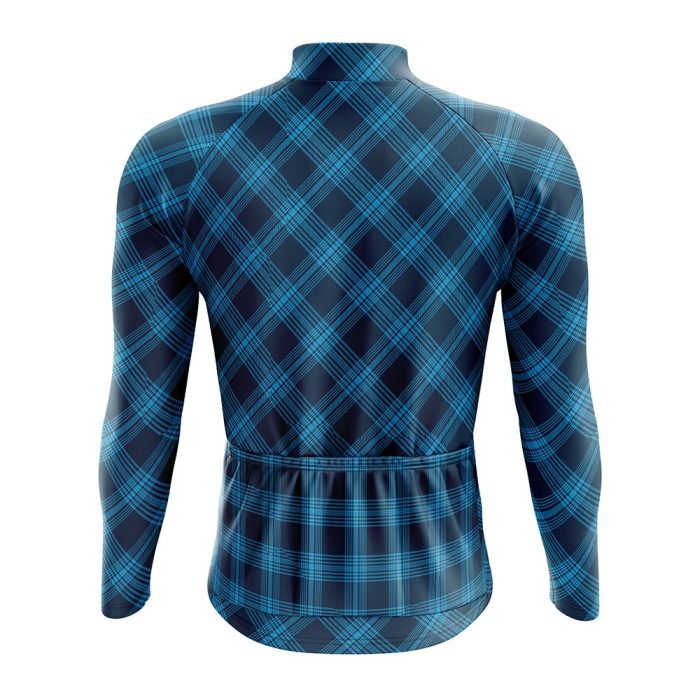 Black & Blue Lumberjack Long Sleeve Cycling Jersey - Image 2