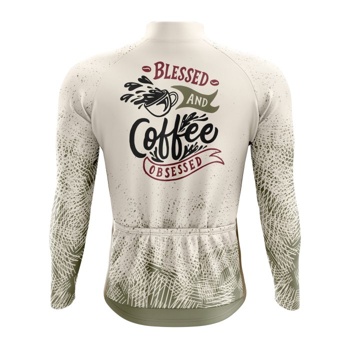 Blessed & Coffee Obsessed Long Sleeve Cycling Jersey - Image 2