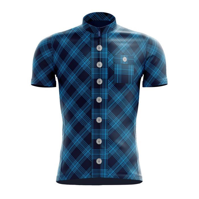 Blue & Black Lumberjack Cycling Jersey