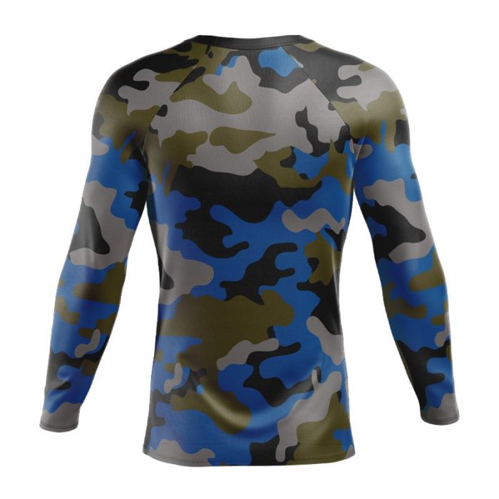 Blue Camouflage Mountain Bike Jersey - Image 2