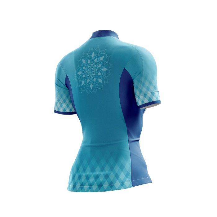 Blue Mandala Female Cycling Jersey - Image 2