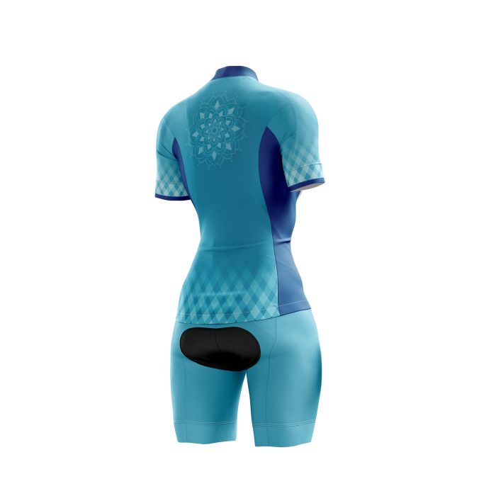 Blue Mandala Womens Cycling Kit - Image 2