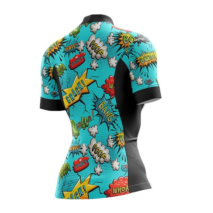 Blue Pop Art Pattern Female Cycling Jersey - Image 2