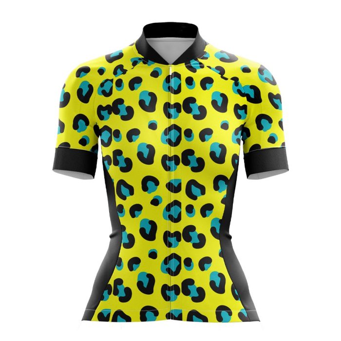 Blue Leopard Chic Women's Cycling Jersey