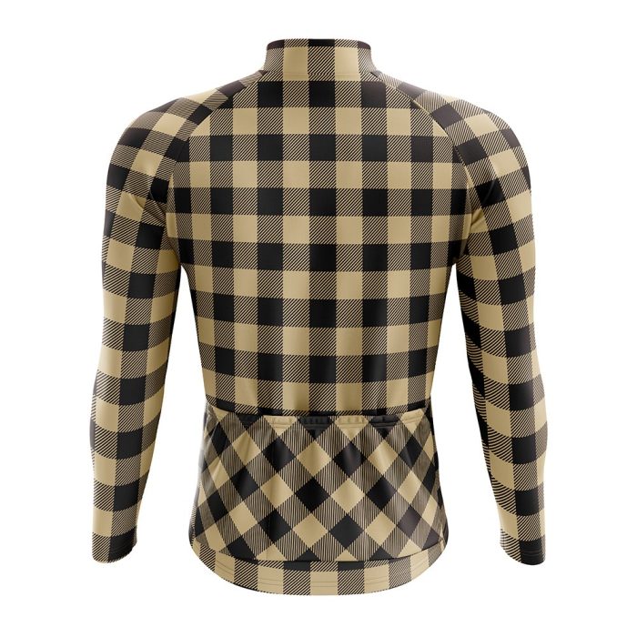 Brown Lumberjack Long Sleeve Cycling Jersey - Image 2