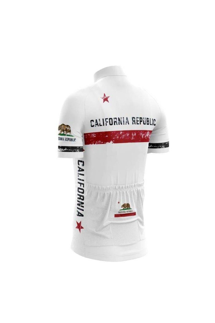 California Republic White Cycling Jersey - Image 2