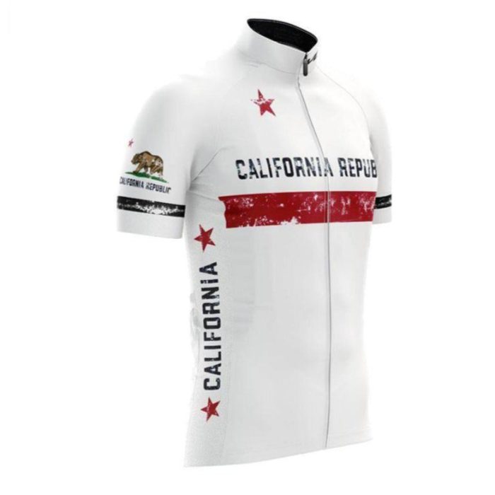 California Republic White Cycling Jersey