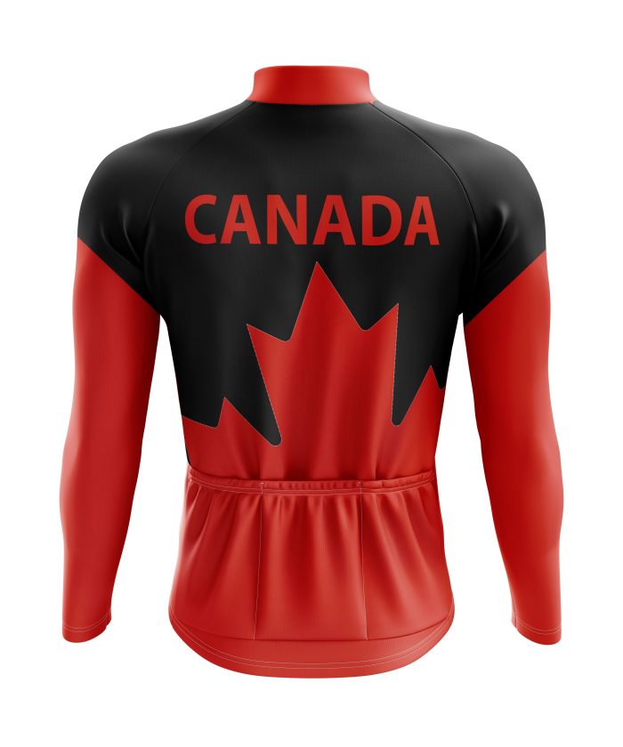 Canada Dark Long Sleeve Cycling Jersey - Image 2