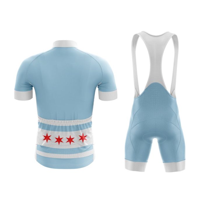 Chicago Flag Cycling Jersey & Bib Shorts Set - Image 2