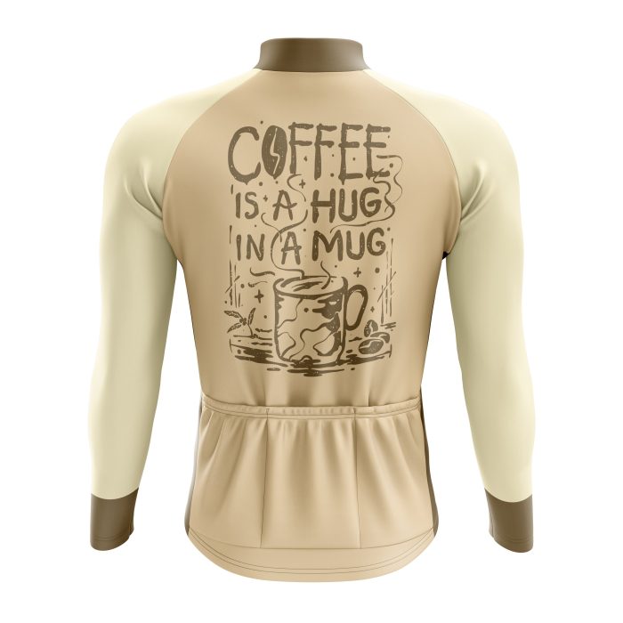 Coffee Is A Hug In A Mug Long Sleeve Cycling Jersey - Image 2