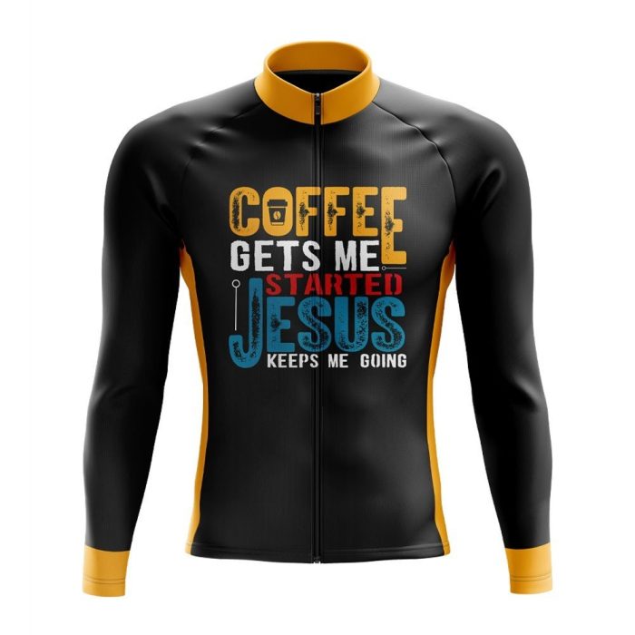 Coffee & Jesus Long Sleeve Cycling Jersey