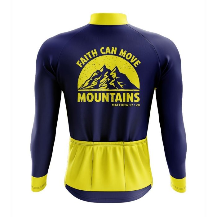 Faith Moves Mountains Long Sleeve Cycling Jersey - Image 2