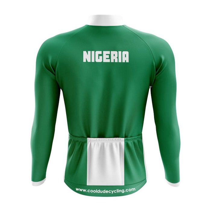 Green Nigeria Long Sleeve Cycling Jersey - Image 2