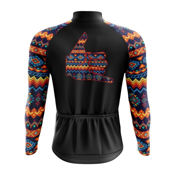 Groovy Tribal Long Sleeve Cycling Jersey - Image 2