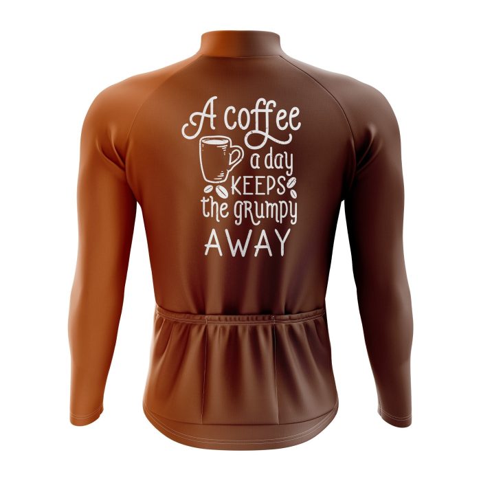 Grumpy Coffee Long Sleeve Cycling Jersey - Image 2