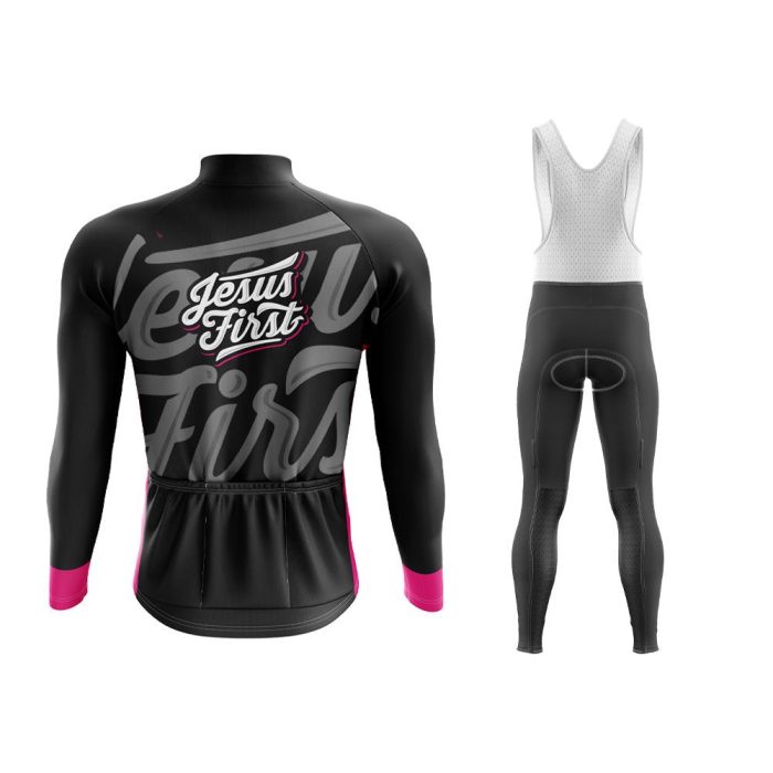 Jesus First Long Sleeve Winter Cycling Jersey & Pants - Image 2