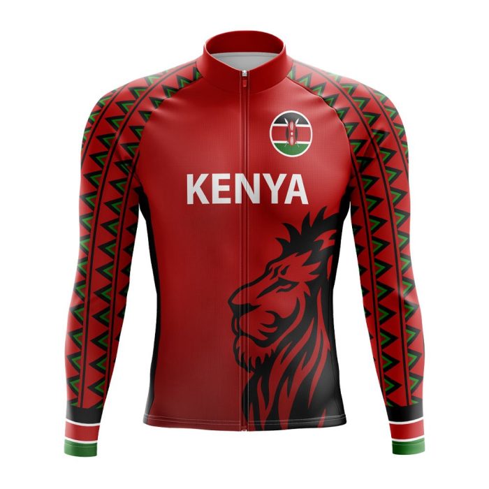 Kenya Lion Long Sleeve Cycling Jersey - Image 3