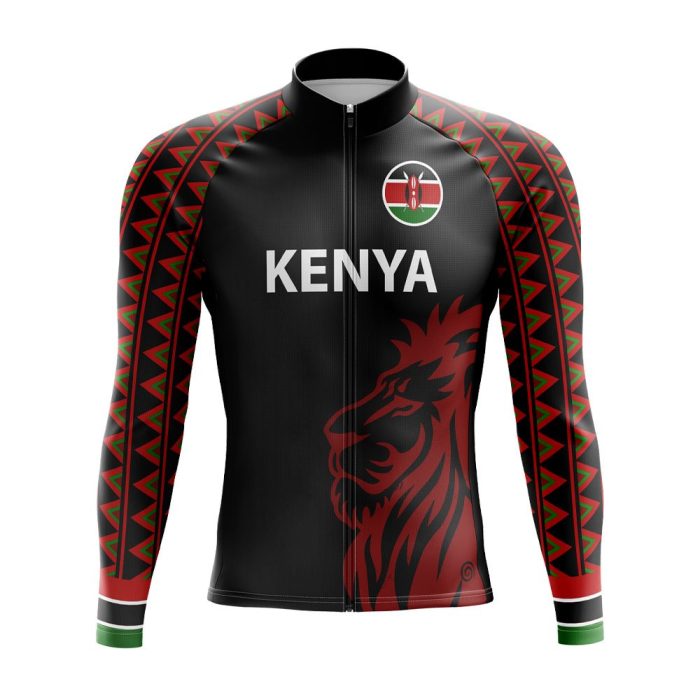 Kenya Lion Long Sleeve Cycling Jersey
