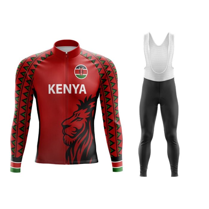 Kenya Long Sleeve Winter Cycling Jersey & Pants - Image 3