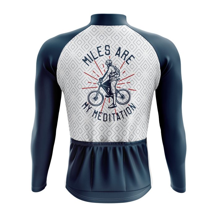 Miles Are My Meditation Long Sleeve Cycling Jersey - Image 2