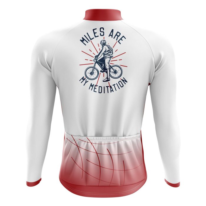 Miles Are My Meditation Long Sleeve Cycling Jersey - Image 2