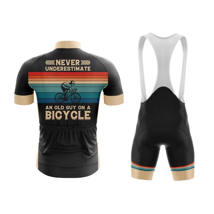 Never Underestimate an Old Guy on a Bike Bicycle Jersey & Bib Shorts - Image 2