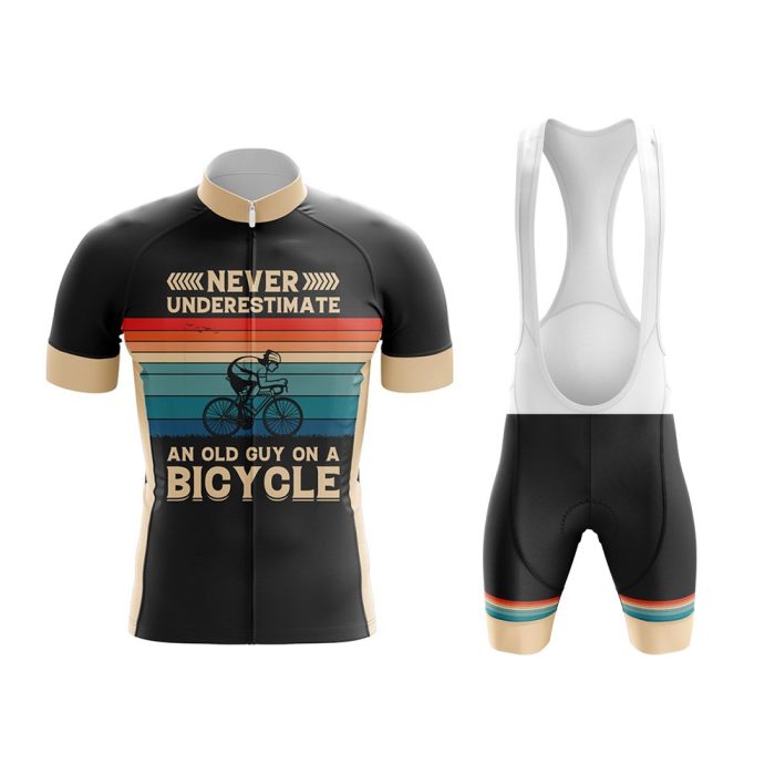 Never Underestimate an Old Guy on a Bike Bicycle Jersey & Bib Shorts