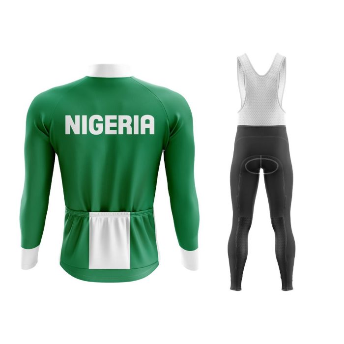 Nigeria Long Sleeve Winter Cycling Jersey & Pants - Image 2