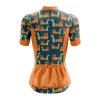 Orange Cat Lady Womens Cycling Jersey - Image 2