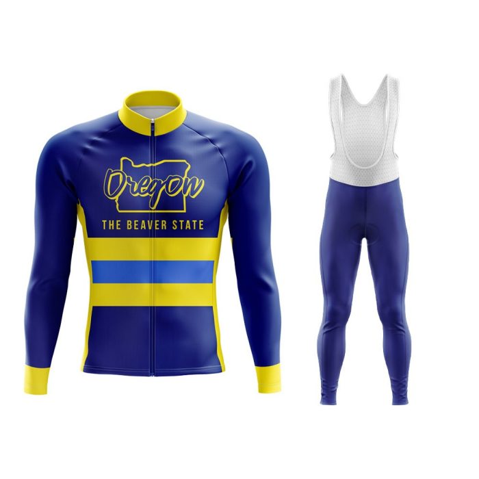 Oregon Beaver State Long Sleeve Winter Cycling Jersey & Pants