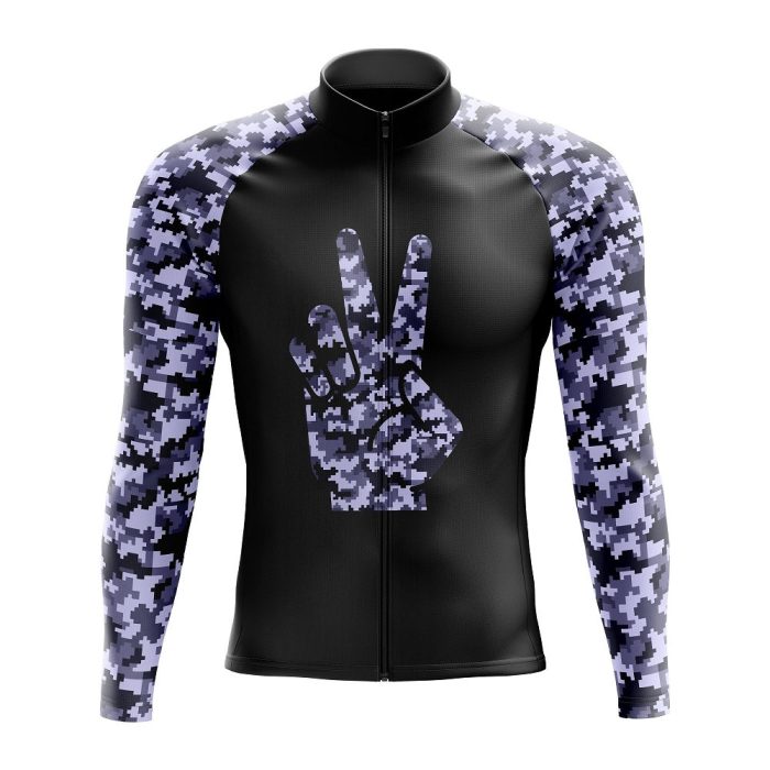 Peace Camouflage Long Sleeve Cycling Jersey