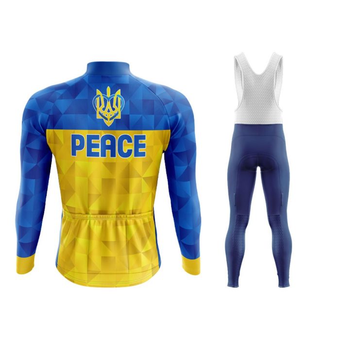 Peace For Ukraine Long Sleeve Winter Cycling Jersey & Pants - Image 2