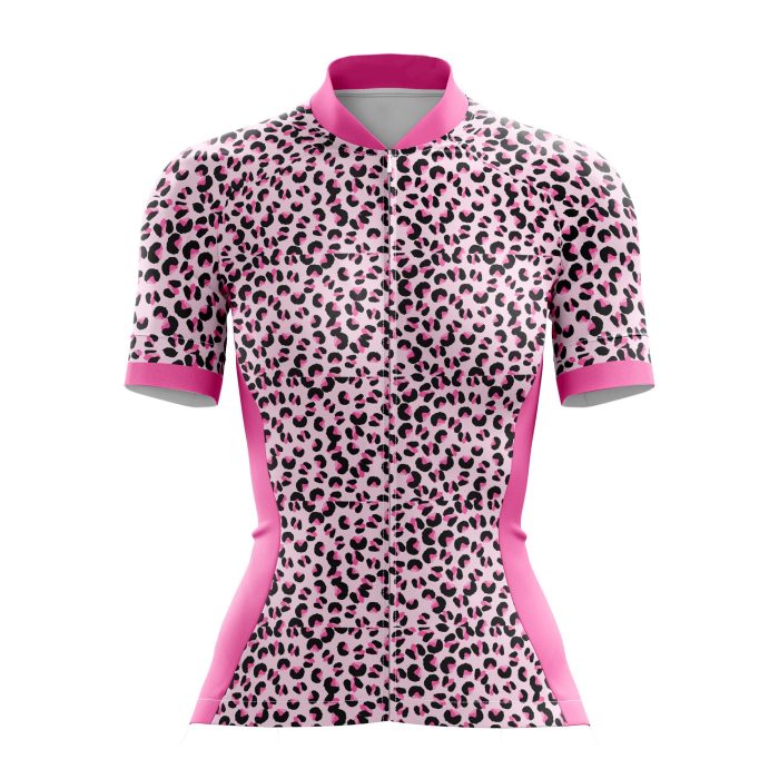 Pink Leopard Female Cycling Jersey