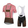 Red Lederhosen Cycling Jersey & Shorts Set