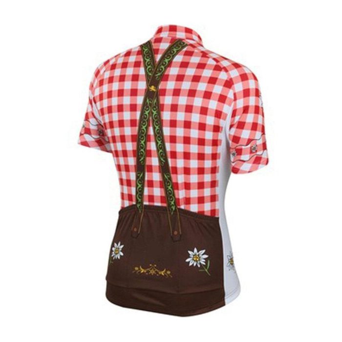 Red Lederhosen Cycling Jersey & Shorts Set - Image 2