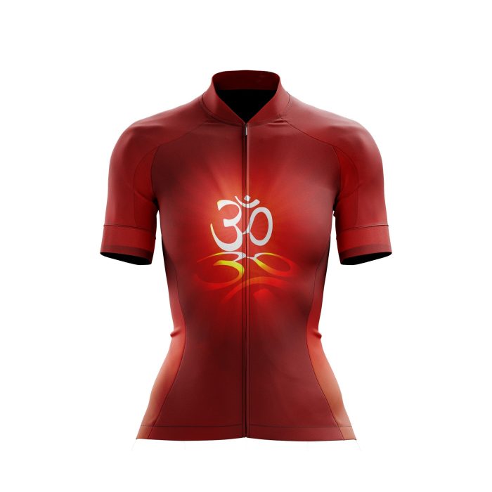 Red Om Female Cycling Jersey