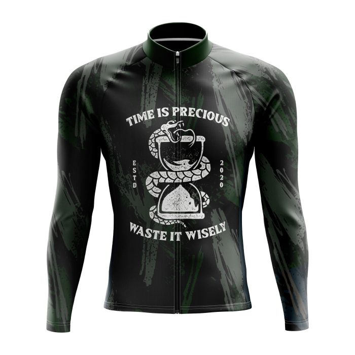 Time Is Precious Long Sleeve Cycling Jersey