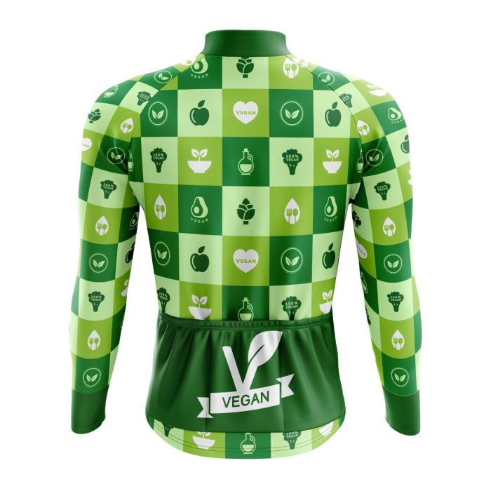 Vegan Symbols Long Sleeve Cycling Jersey - Image 2