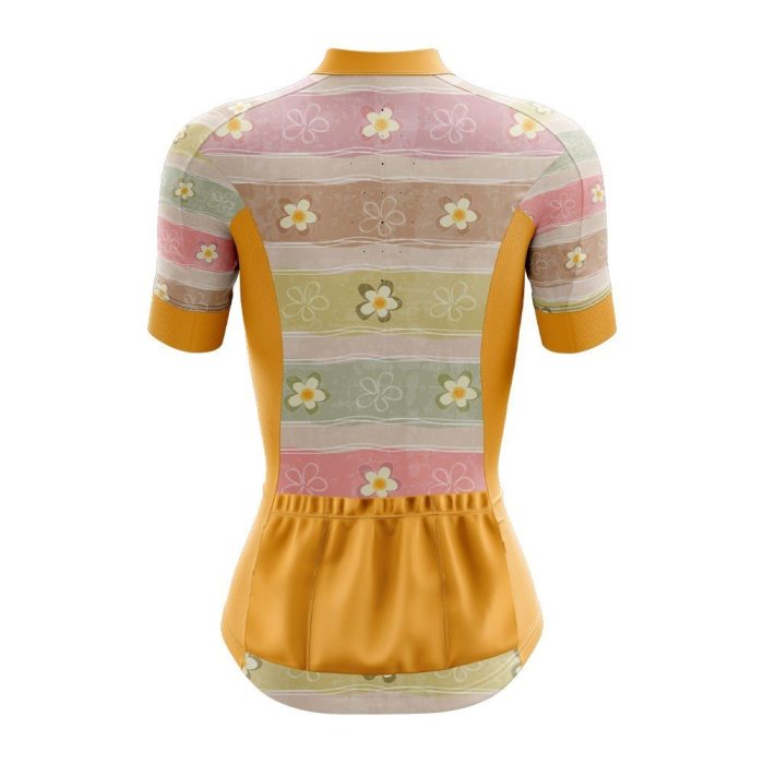 Watercolor Flowers Womens Cycling Jersey - Image 2