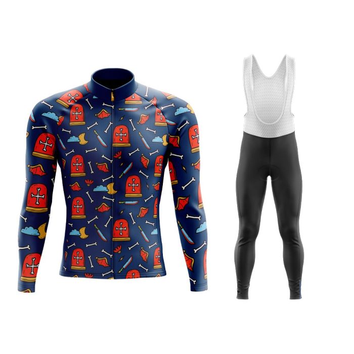 Winter Skulls Long Sleeve Winter Cycling Kit