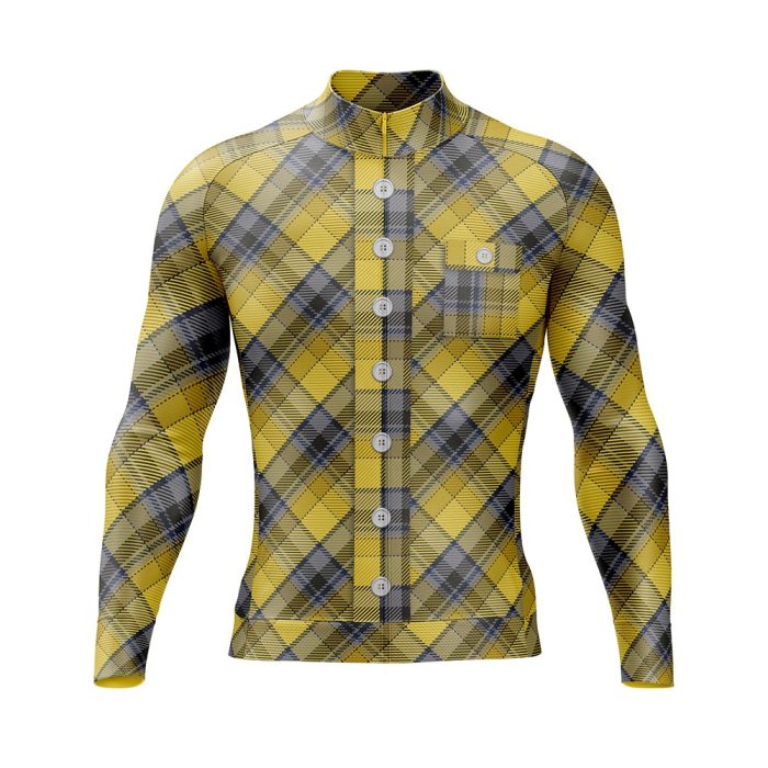 Yellow Lumberjack Long Sleeve Cycling Jersey