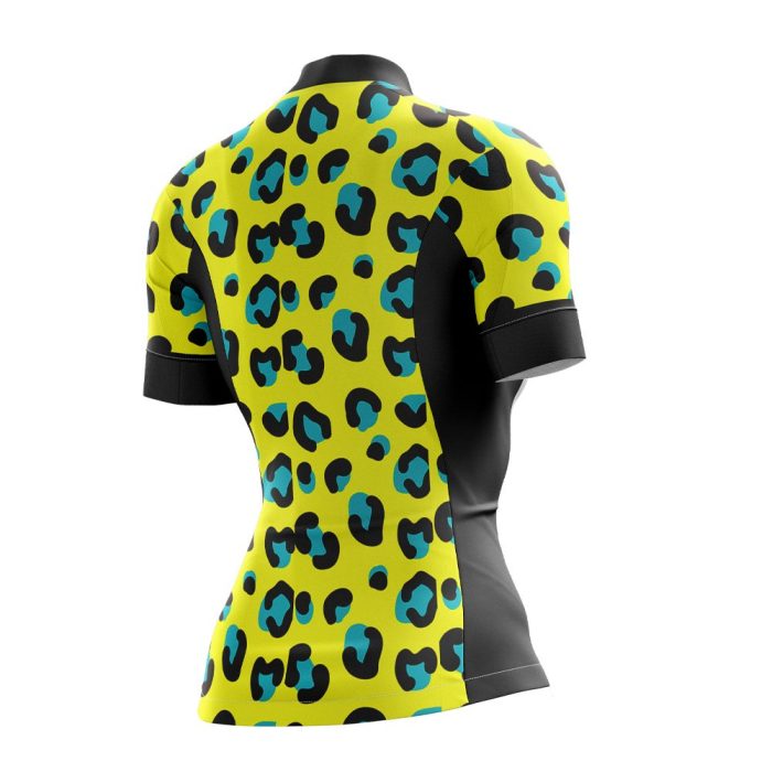 Blue Leopard Chic Women's Cycling Jersey - Image 2