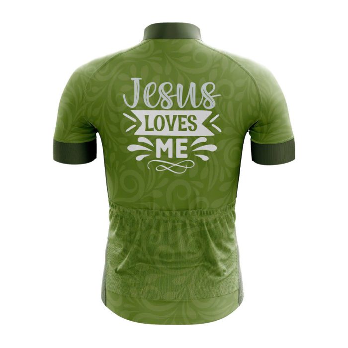 Jesus Loves Me Men's Cycling Jersey - Image 2