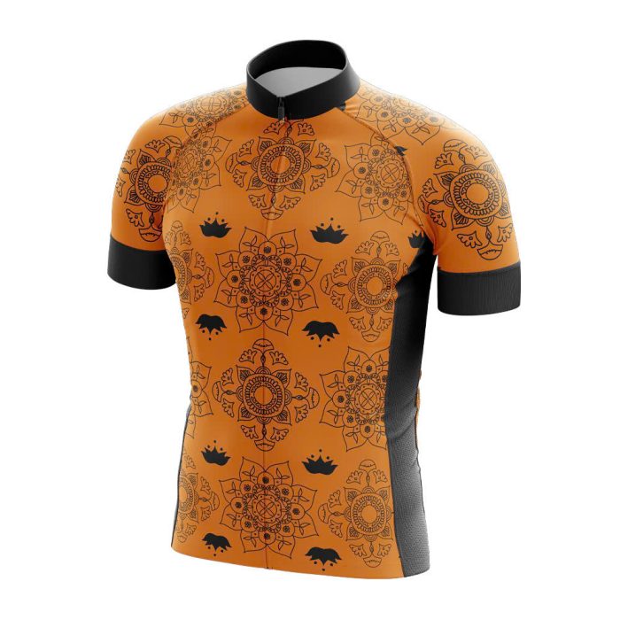 Orange Mandala Cycling Jersey - Image 3