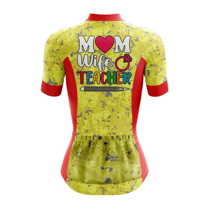 Mom Wife Teacher Cycling Jersey - Image 2